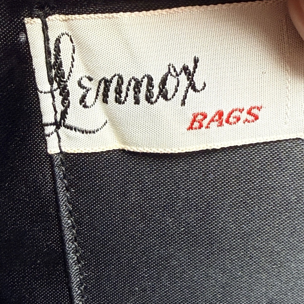 Vintage Lennox Bags Faux Suede Black Handbag Purse Bag Hinged Handle Bootery - Picture 5 of 6